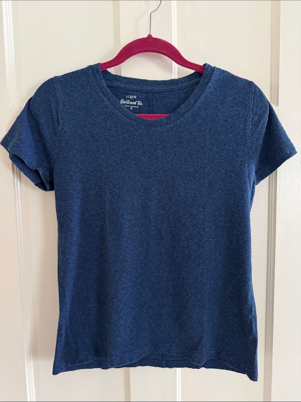 🧢 J. Crew Re-imagined heather indigo blue girlfriend tee. Size S.